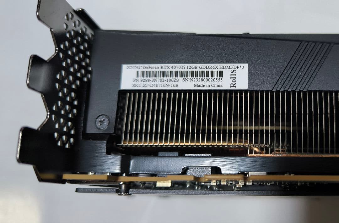 ジャンク】ZOTAC GeForce RTX 4070Ti 映像出力不可 グラフィックボード