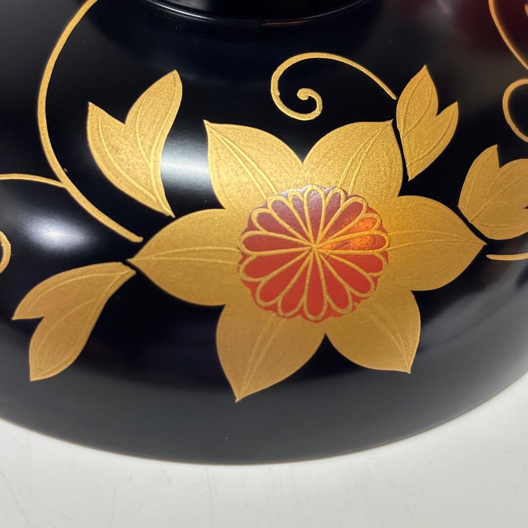 【未使用】　輪島塗　鉄仙蒔絵付 吸物椀五客　木箱付 送料無料