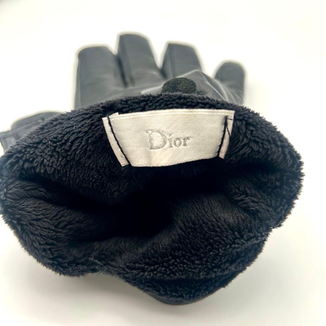 希少・ヴィンテージ品】DIOR ディオール レザーグローブ 本革 ブラック