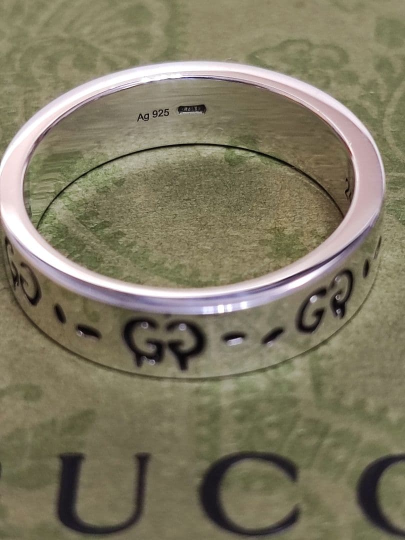 専用　新品 グッチ GHOST RING ゴースト 6MM 指輪 シルバー24号