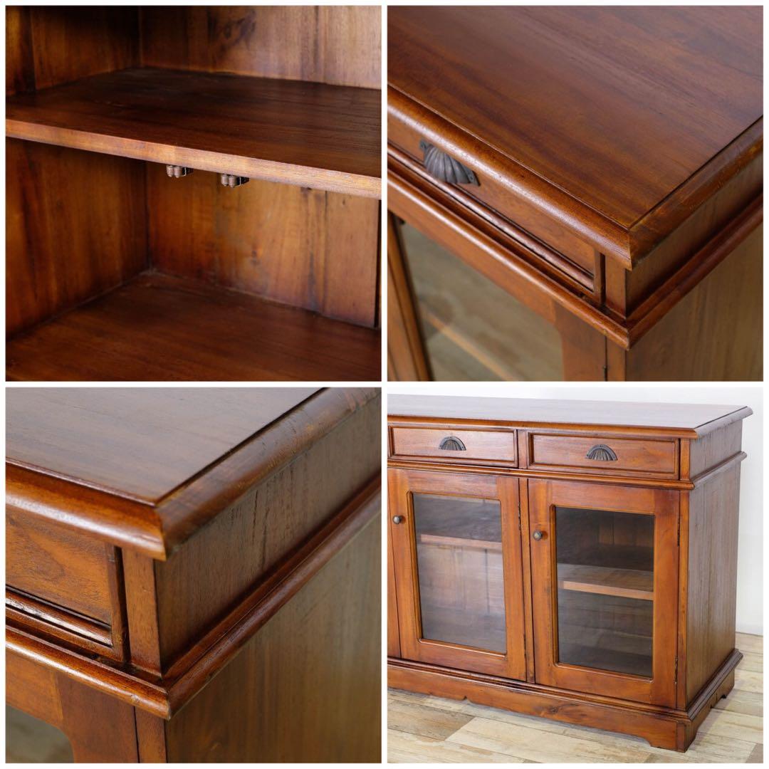 G 新品 アジアン キャビネット アンティーク カフェ カントリー 食器棚