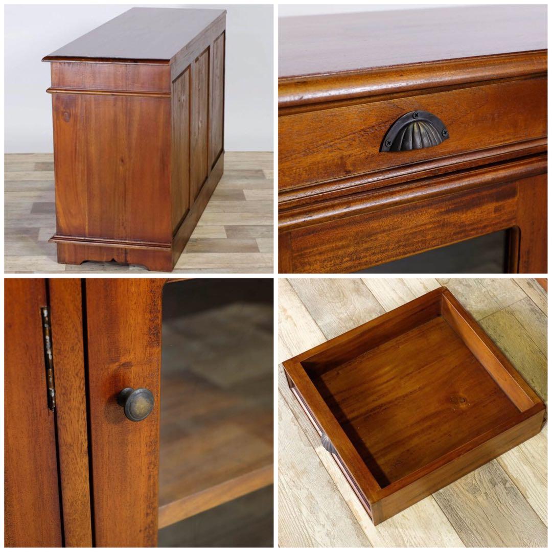 G 新品 アジアン キャビネット アンティーク カフェ カントリー 食器棚