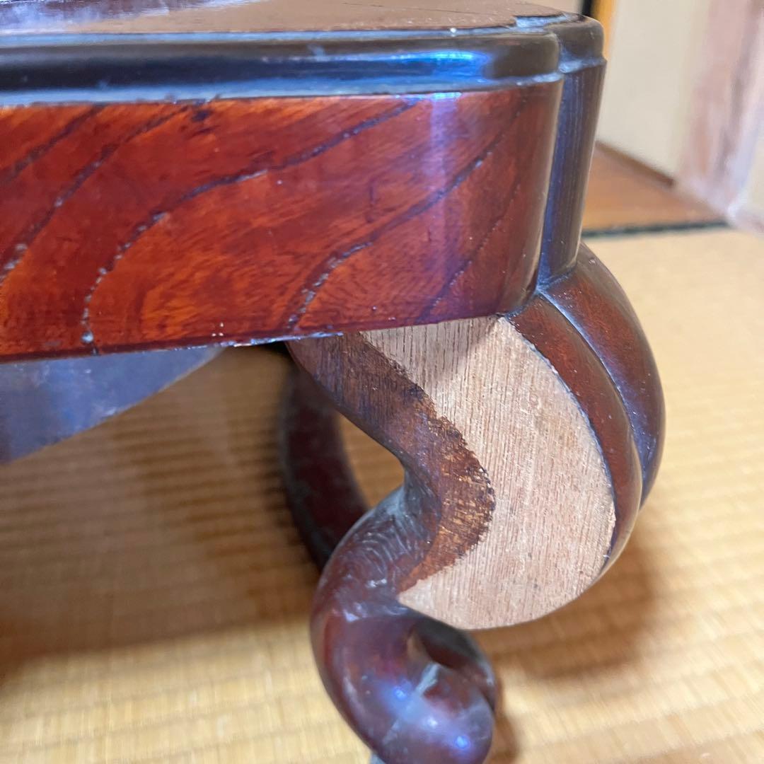 ヴィンテージ 座敷用火鉢 木製 ねこ脚 四角形