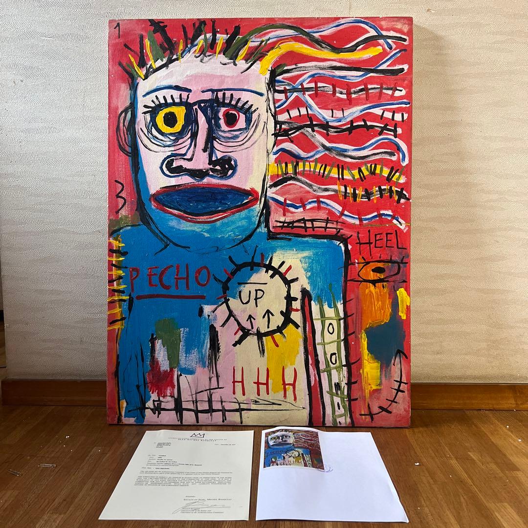 貴重 ジャン=ミシェル・バスキア 大型肉筆油彩画 - メルカリ