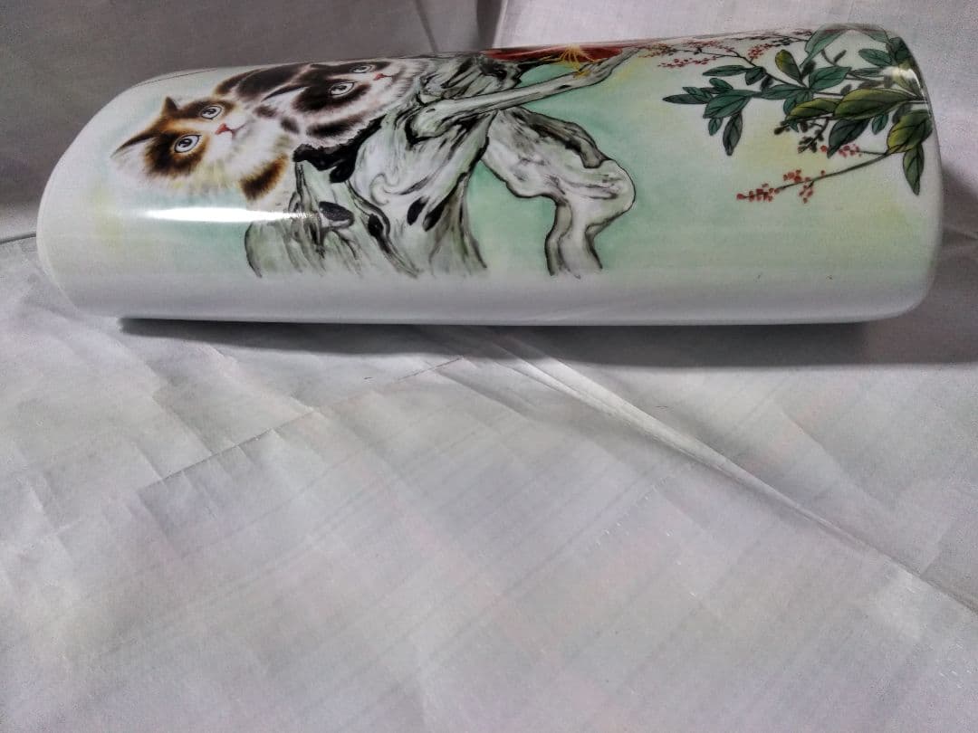 猫 景徳鎮 花瓶 置物 骨董品