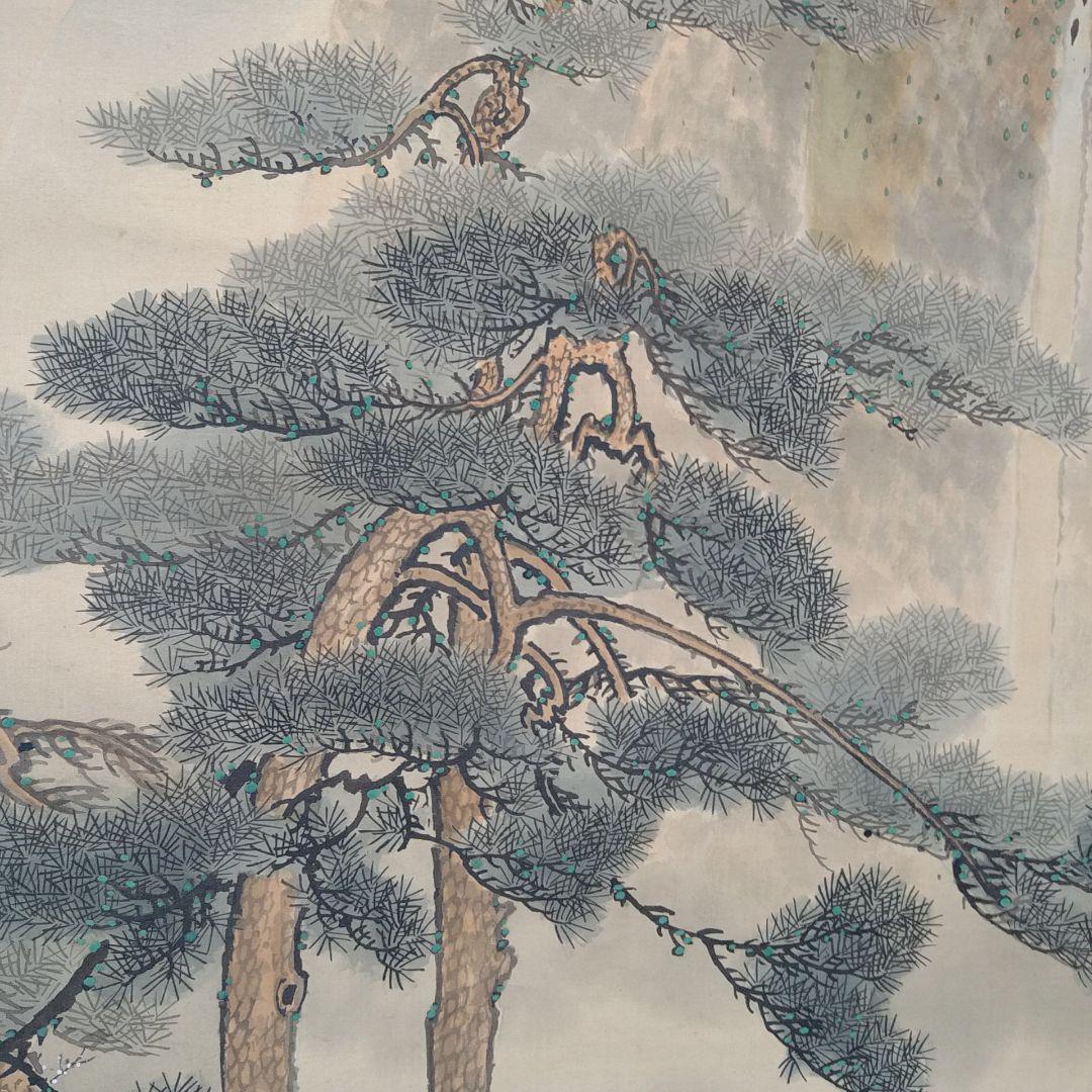 大平華泉 掛軸 高砂 日展作家 肉筆紙本掛軸共箱 美術品 アンティーク