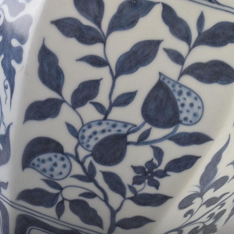 中国 青花 花弁文 八角面取瓶 壺 C 8945A