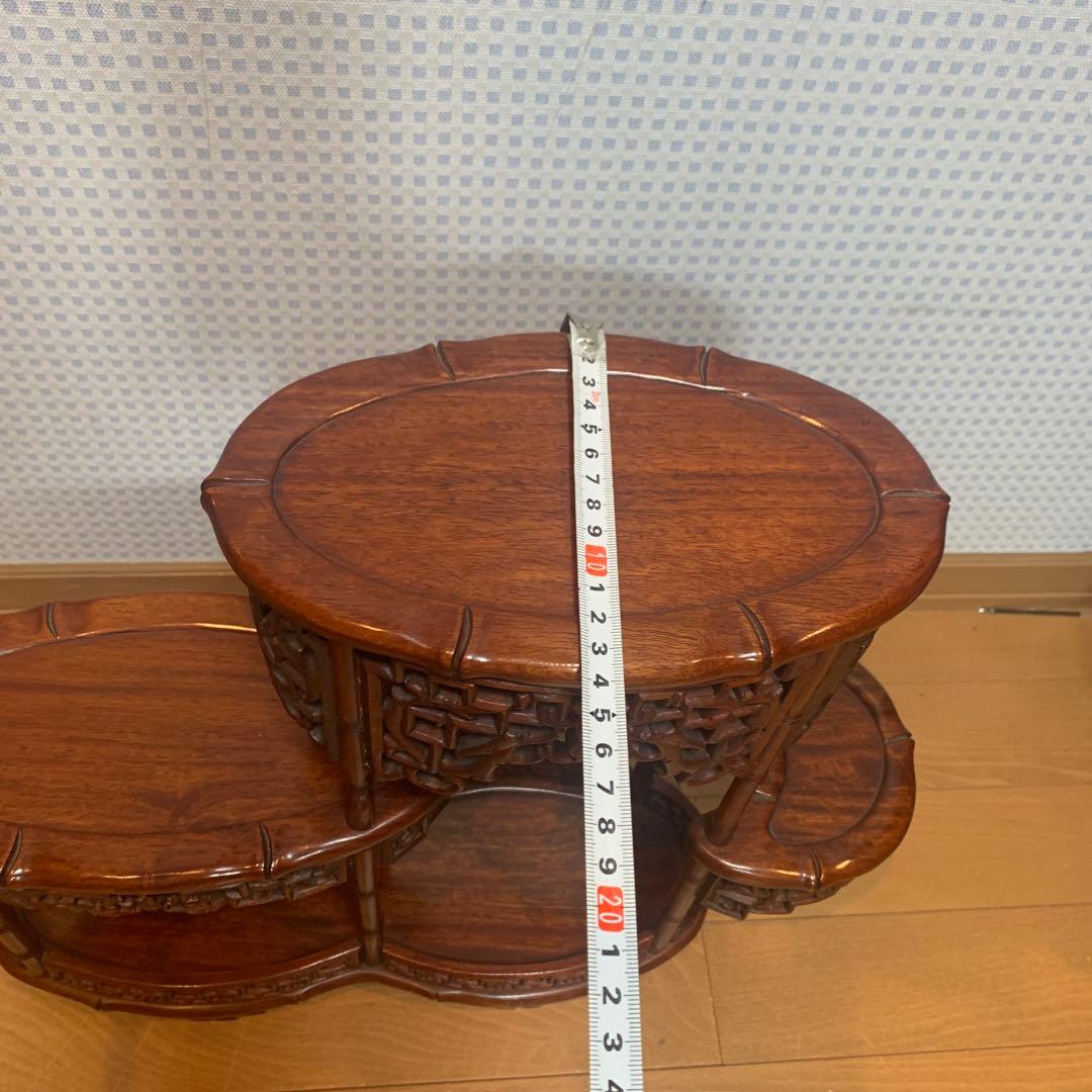 飾り台 花梨 インテリア台 透彫木彫