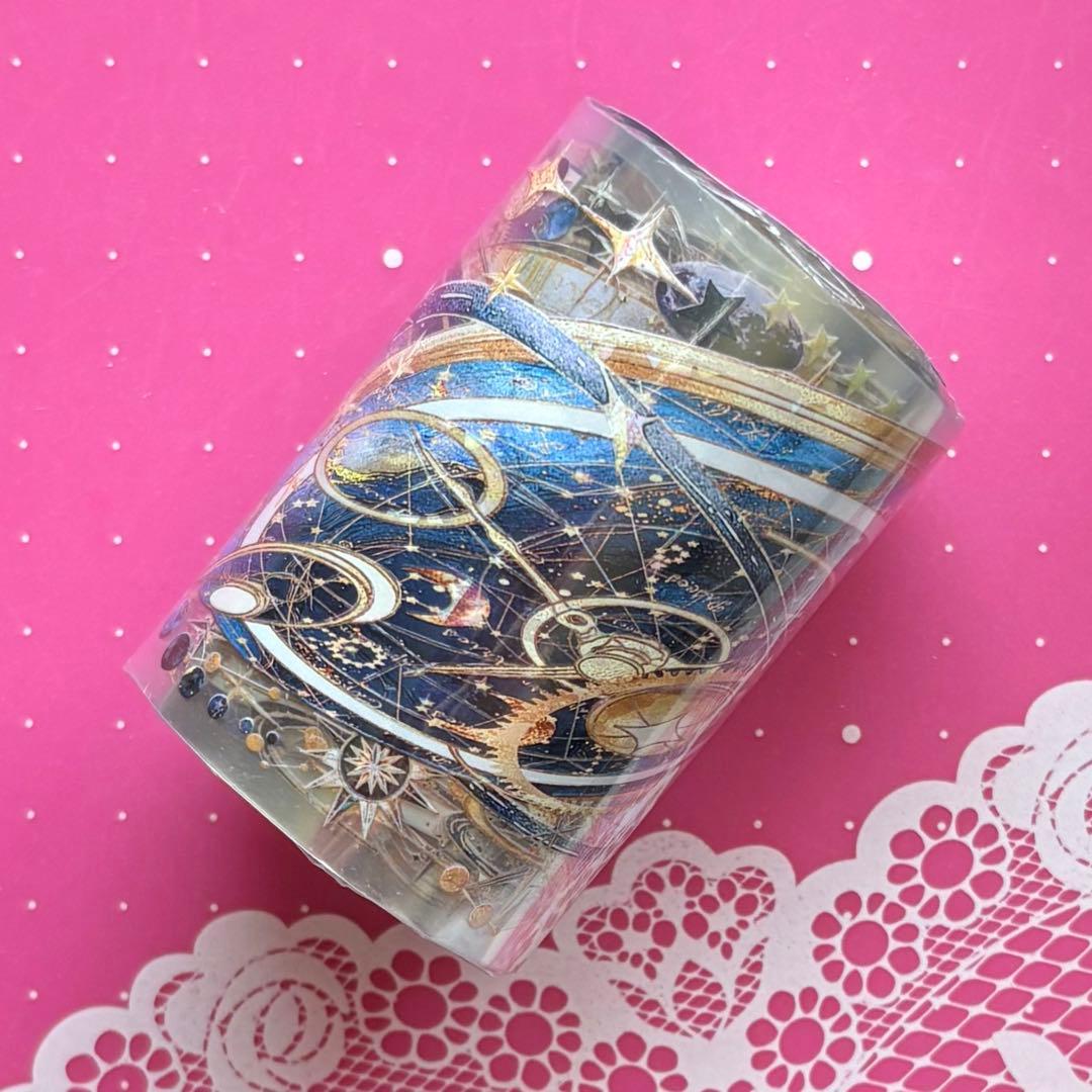 贝壳光 7cm×10m 星屑时轨 海外マスキングテープ 贝壳光 7cm×10m