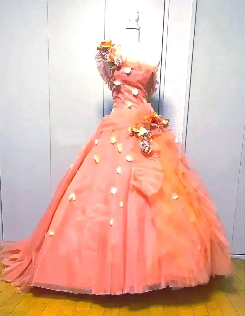 【お値下げ中】AIMER♥︎サーモンピンク(オレンジ)ドレス【エメ】