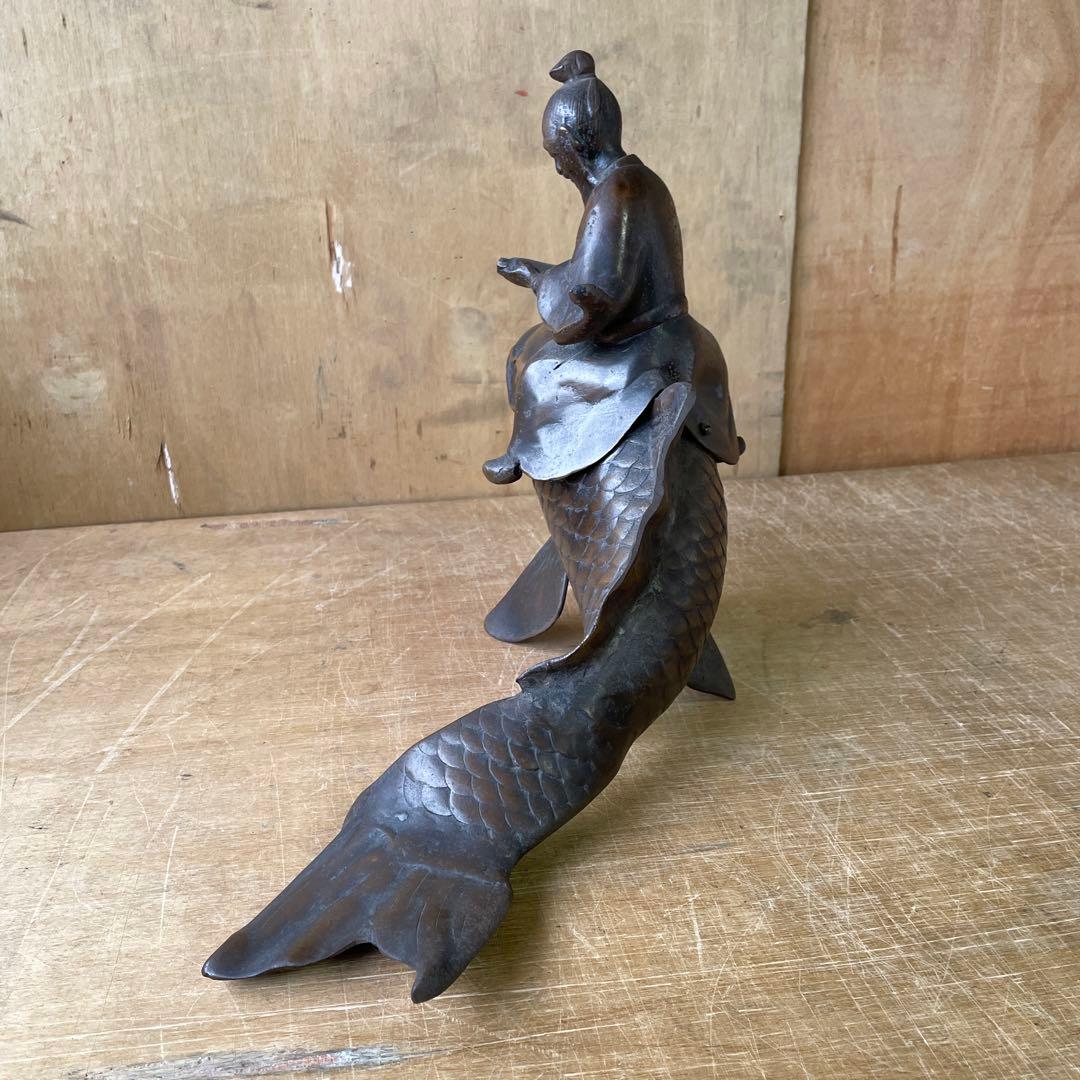 鯉に乗る仙人 置物 工芸品 鯉仙人 - メルカリ