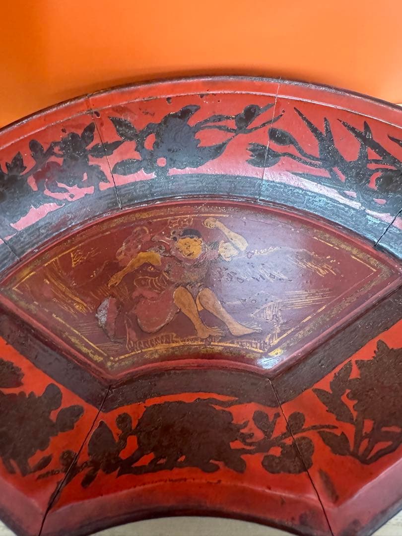 1738 唐物扇面盆 唐子遊戯の図 時代物