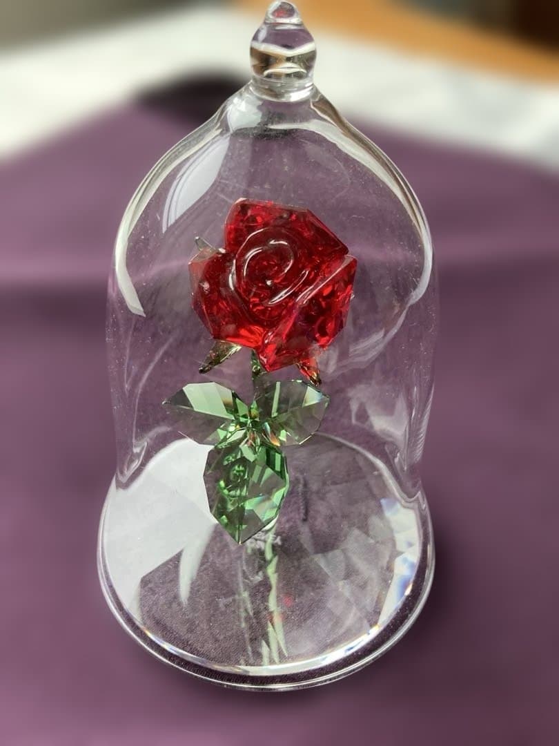 スワロフスキー　美女と野獣　薔薇　クリスタル　オブジェ スワロフスキー SWAROVSKI 美女と野獣 魔法のバラ 薔薇 ローズ