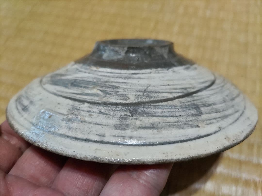 李朝　刷毛三嶋　皿（13.4cm）良品！