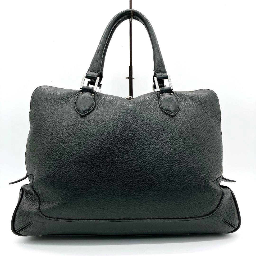 専用美品【PELLE MORBIDA】ビジネスバッグ　ブラック　レザー　シルバー