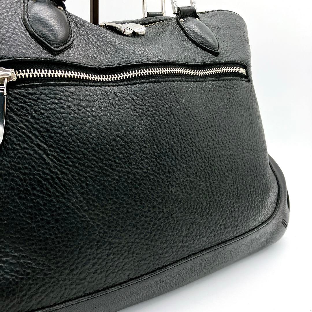 専用美品【PELLE MORBIDA】ビジネスバッグ　ブラック　レザー　シルバー