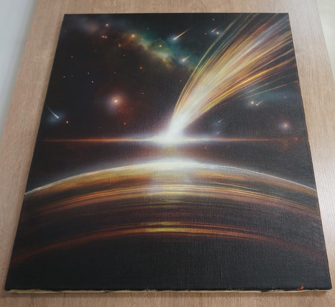 0006 絵画 宇宙 木製 額縁