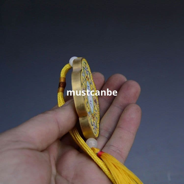 景泰藍銅胎花紋斎戒牌 掛札 装飾品 工芸品 収蔵品の通販はau PAY