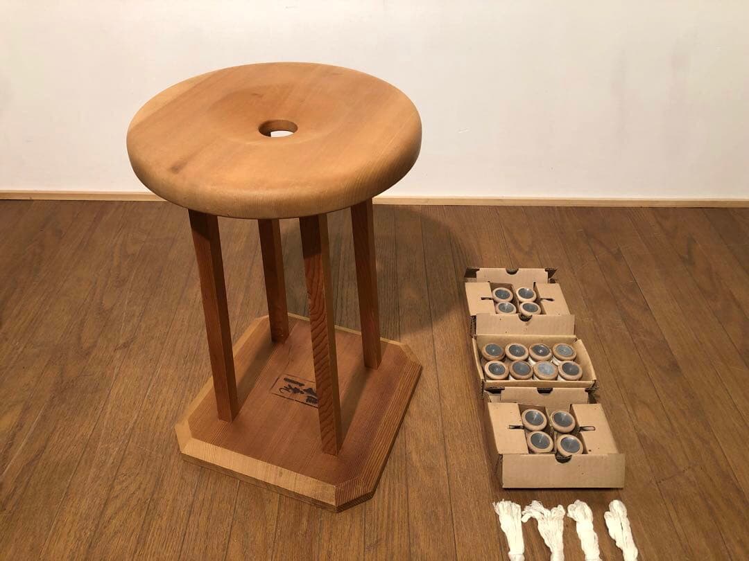 雅流 組紐台 丸台 組台 おもり 糸付き 組紐道具 無垢材 ③