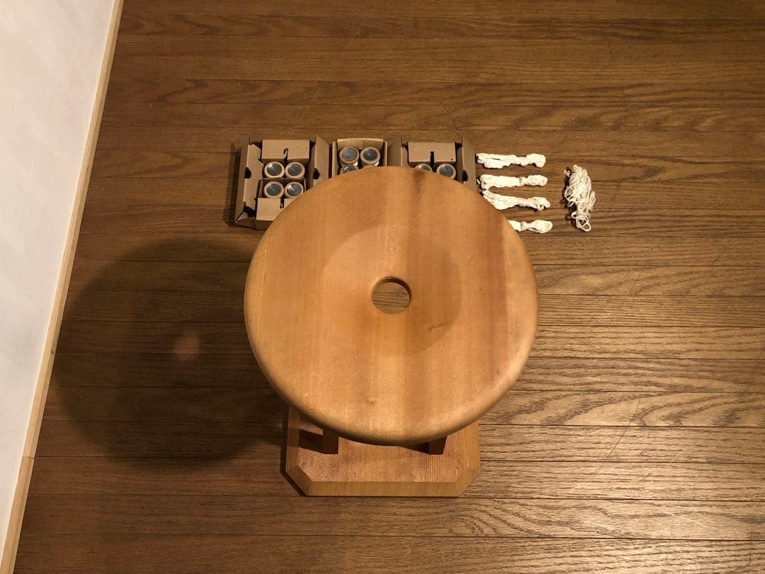 雅流 組紐台 丸台 組台 おもり 糸付き 組紐道具 無垢材 ③