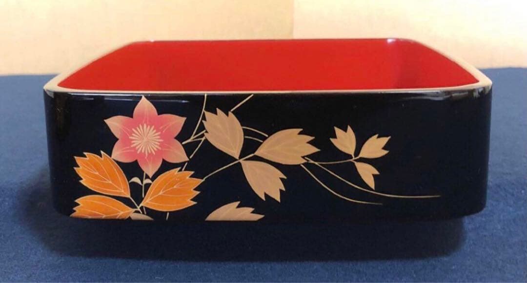 《R》輪島塗 蒔絵付 四段重 重台付【稲忠漆芸堂謹製】共箱251104う3