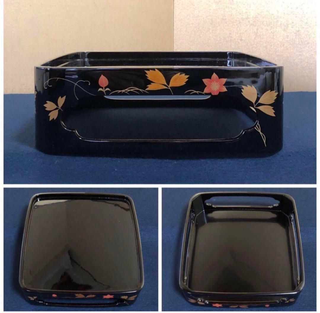 《R》輪島塗 蒔絵付 四段重 重台付【稲忠漆芸堂謹製】共箱251104う3