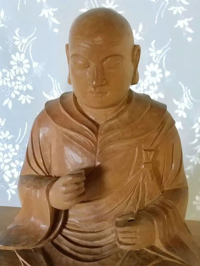 僧形坐像 法然上人坐像 #074 ◇白檀 木彫 仏像