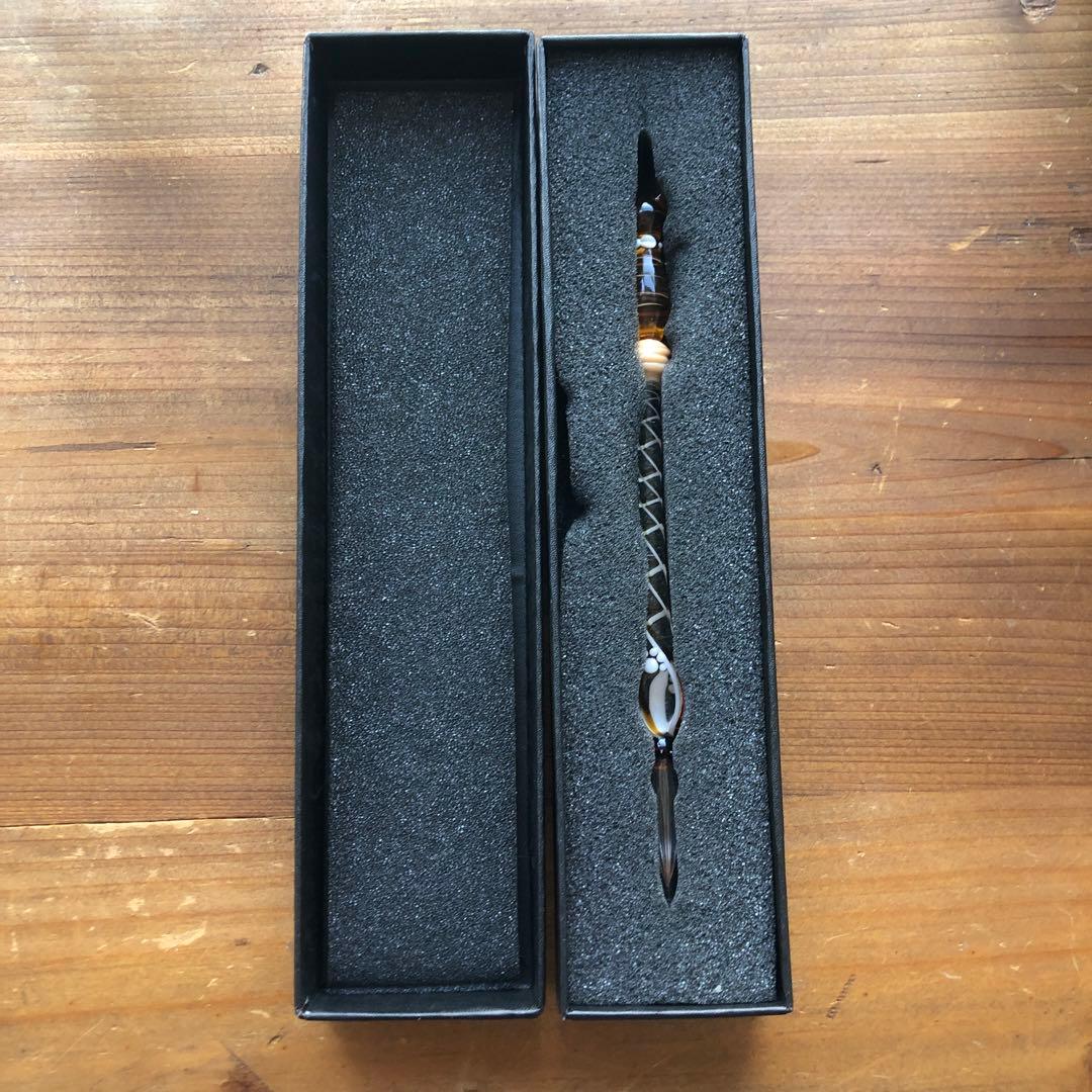 茶トラ猫 ガラスペン グラスカオリア glasskaoria 専用ケース付き