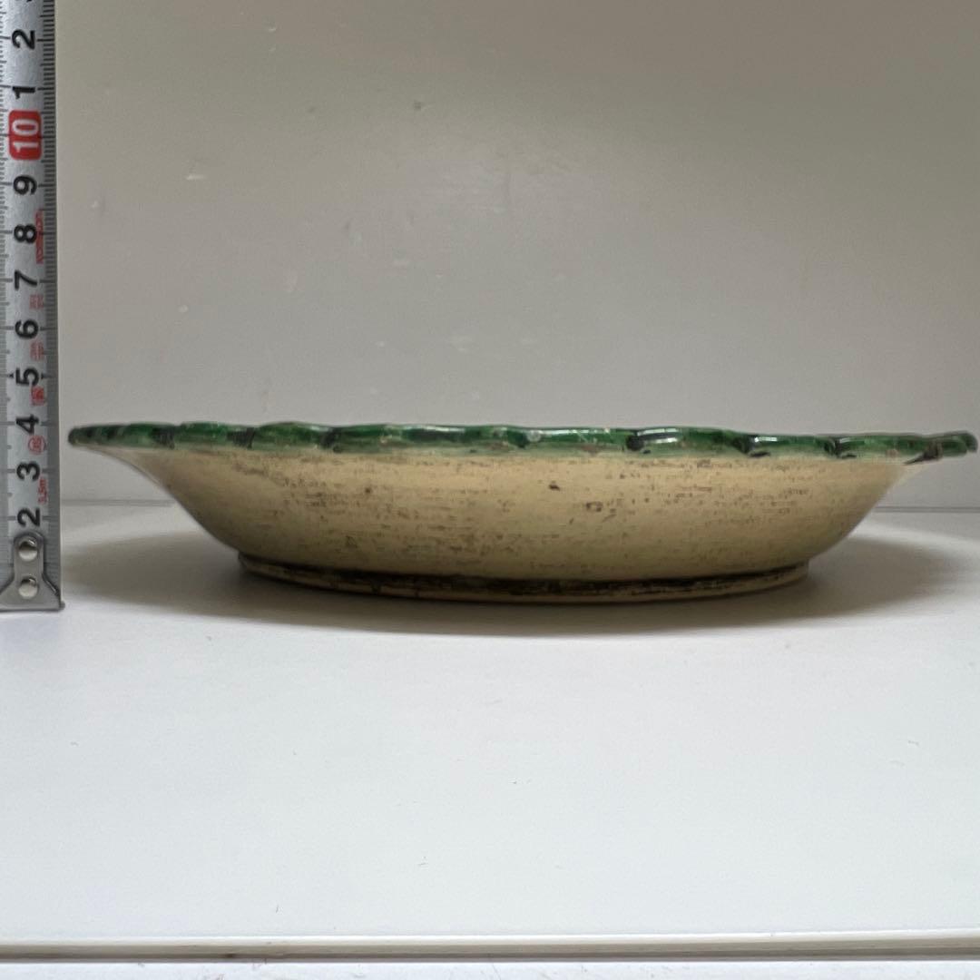 江戸中期 源内焼 大皿 幅約26㎝ 東Y7-0729⭐︎2Fトコヒ