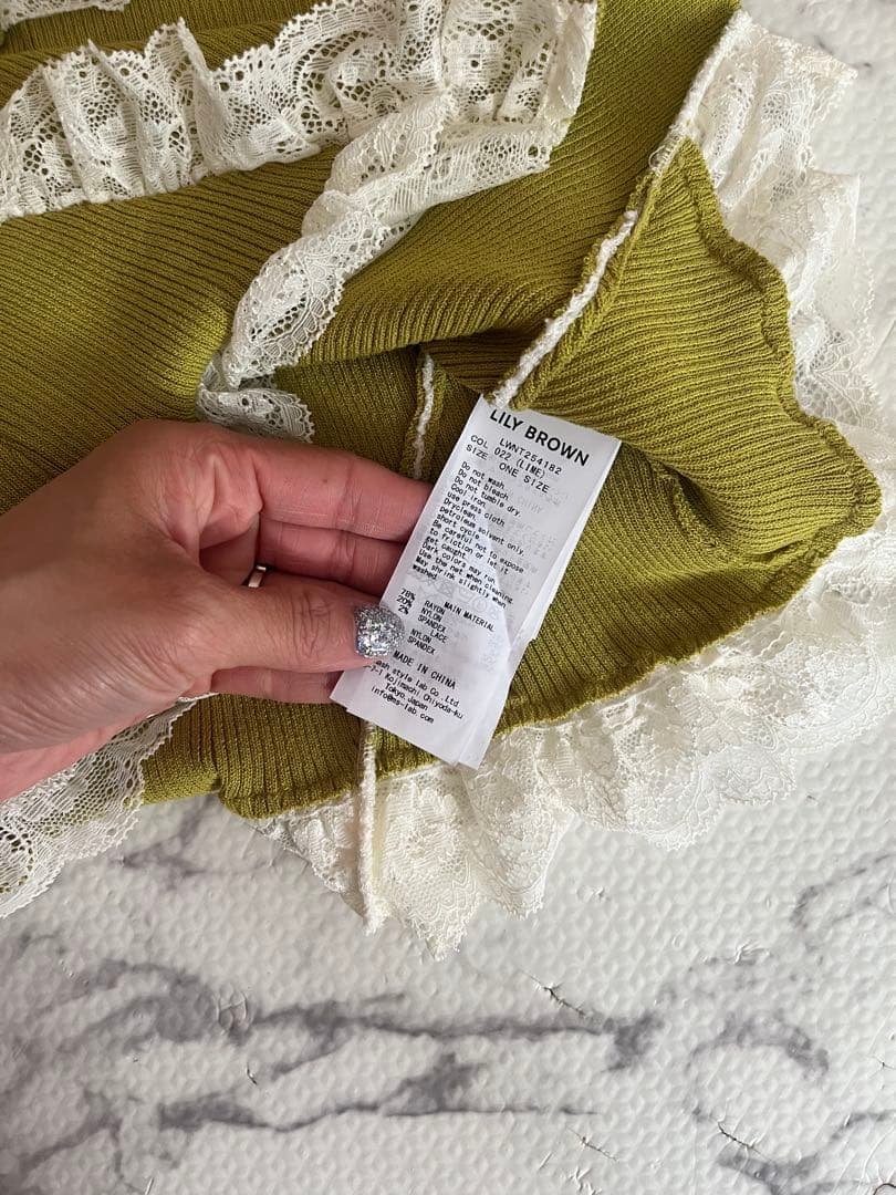 LILY BROWN◎2wayレースフリルニットトップス