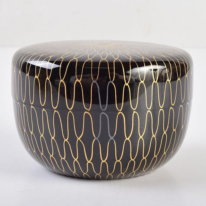 茶道具 蒔絵師 荒井正春作 網目蒔絵 平棗 鵬雲斎極め箱 D R9204