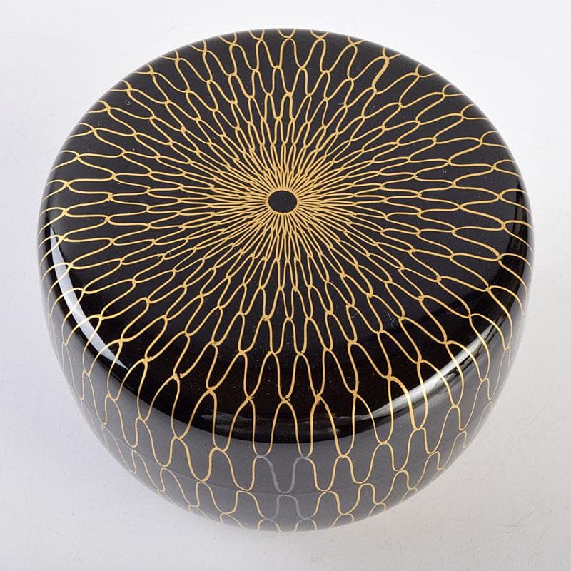 茶道具 蒔絵師 荒井正春作 網目蒔絵 平棗 鵬雲斎極め箱 D R9204