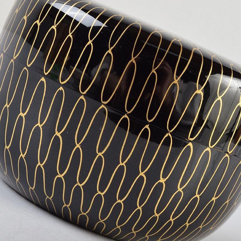 茶道具蒔絵師荒井正春作網目蒔絵平棗鵬雲斎極め箱DR9204