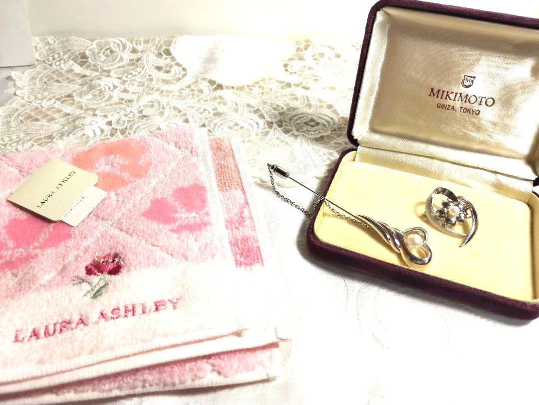 TASAKI 田崎真珠 タサキ シルバー ブローチ ローラアシュレイ ハンカチ