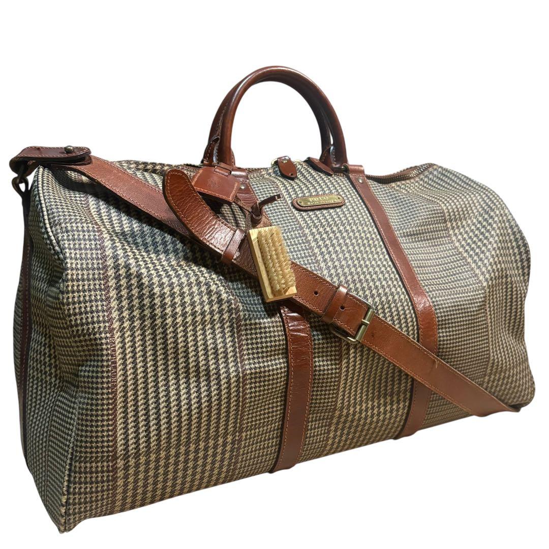 希少】ポロラルフローレン 千鳥格子 ボストンバッグ 2way 大容量