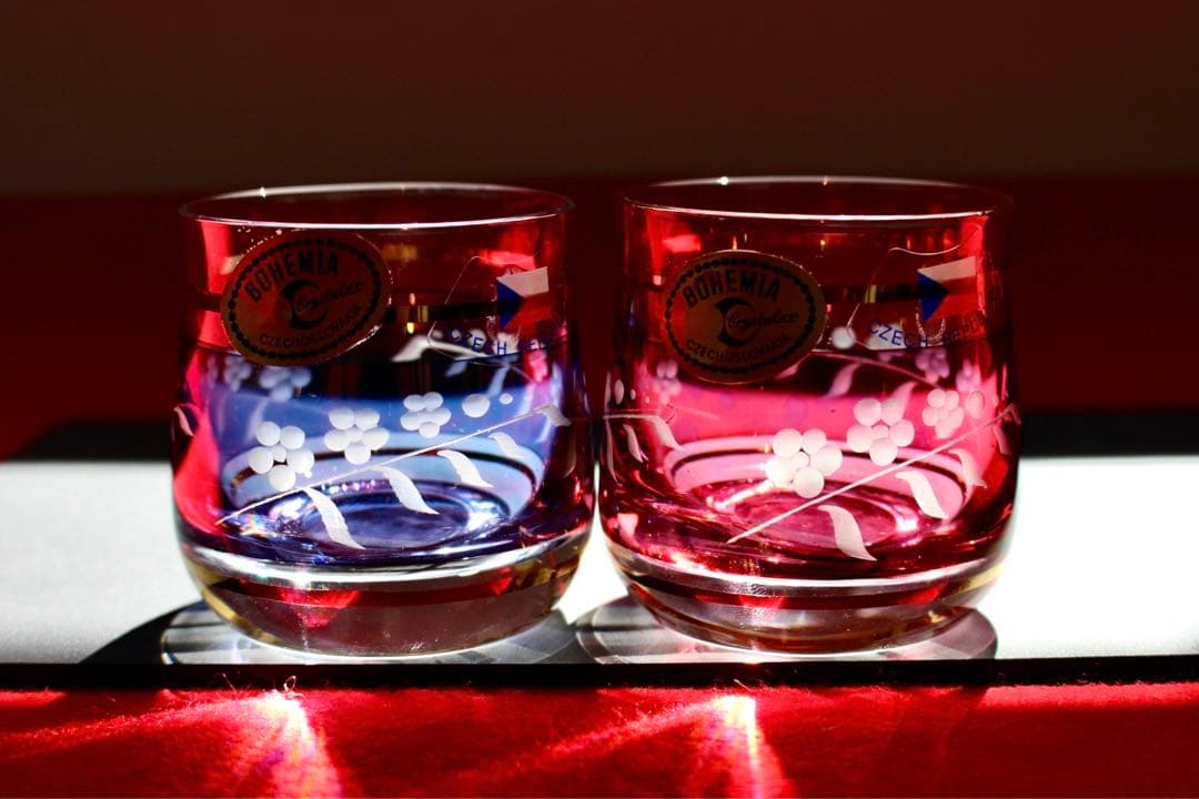 チェコ雑貨・ガラスコレクション【ボヘミアングラス ペアグラス ぐい呑