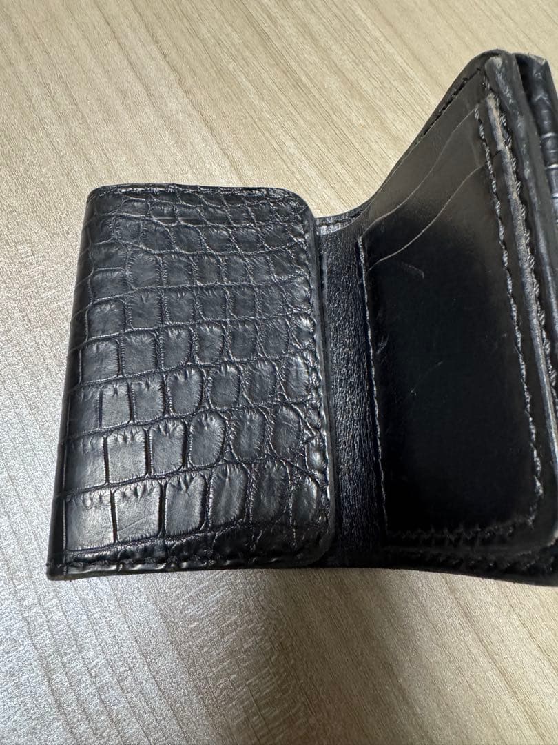 クロコダイル革　オーダー三つ折り財布