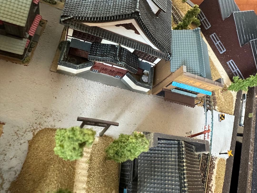 ジオラマ完成版精密鉄道風景模型 駅前横丁Nゲージ 現状品 鉄道模型完成品駅電車
