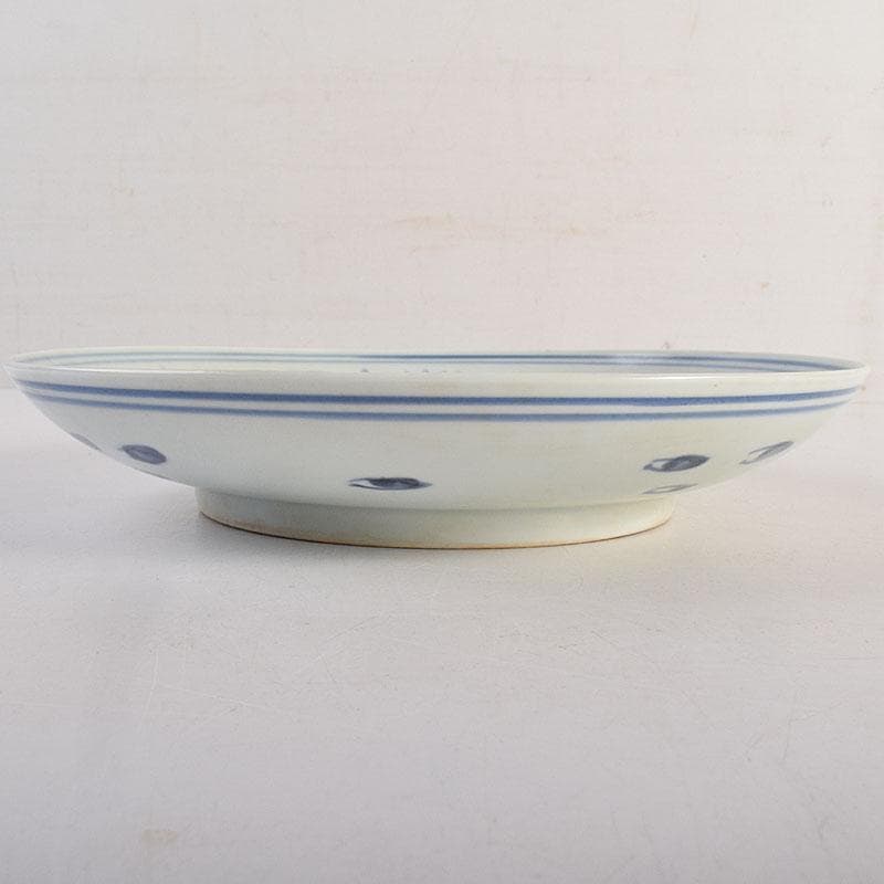 中国 天啓年製 青花 山水人物文盤 皿 V R8823