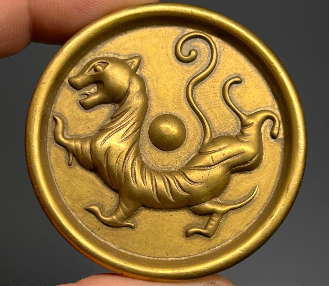 古美術 文鎮 書道具 聖獣 青龍 白虎 朱雀 玄武 厚重 中国 金属工芸 銅