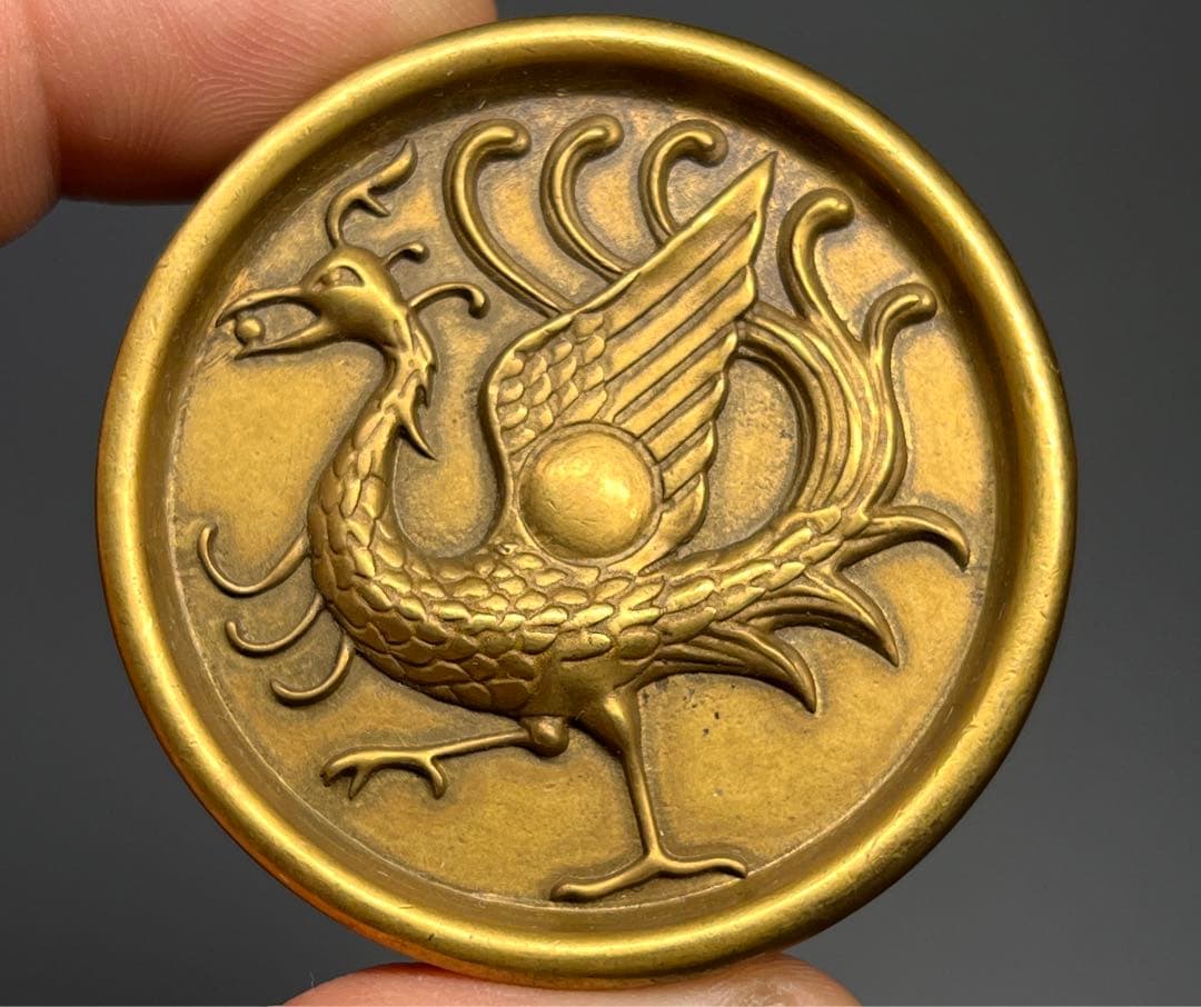 古美術 文鎮 書道具 聖獣 青龍 白虎 朱雀 玄武 厚重 中国 金属工芸 銅