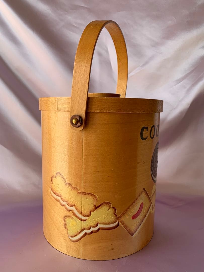 ビンテージ木製クッキージャーキャニスターアンティークレトロ
