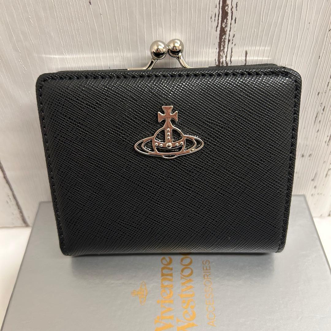 ショッパー付き】Vivienne Westwood♡二つ折り財布 ブラック - メルカリ