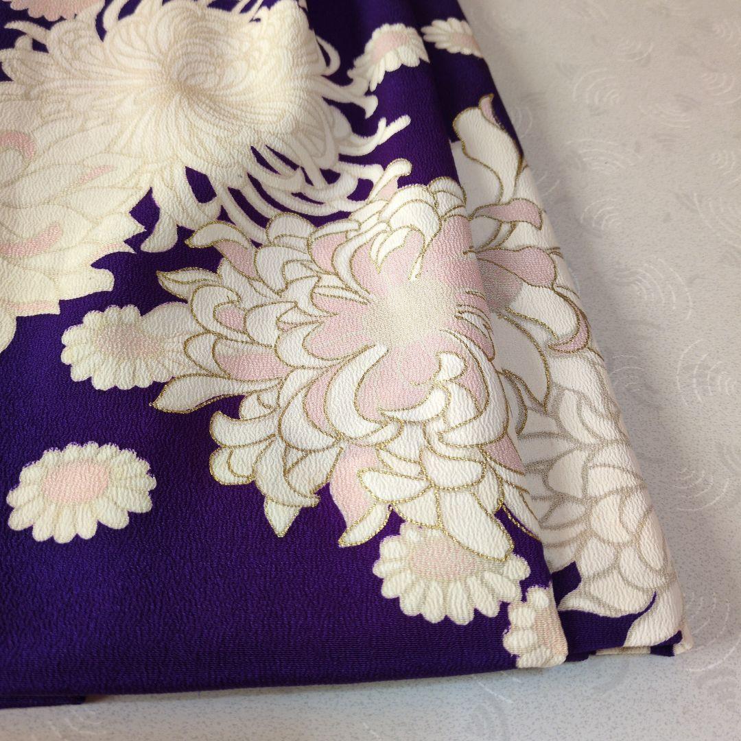 七五三３歳正絹手縫いの被布と巾着のセット（中綿無し）