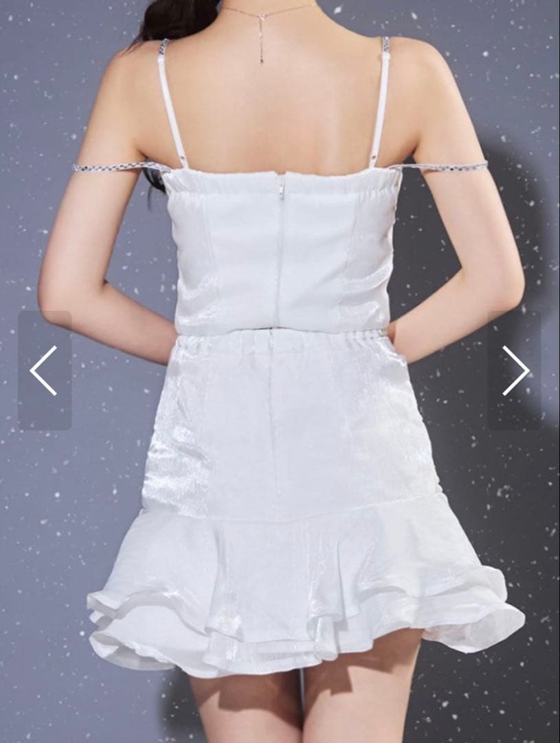 【即日発送】フラワーモチーフキャミセットアップミニドレス キャバドレス