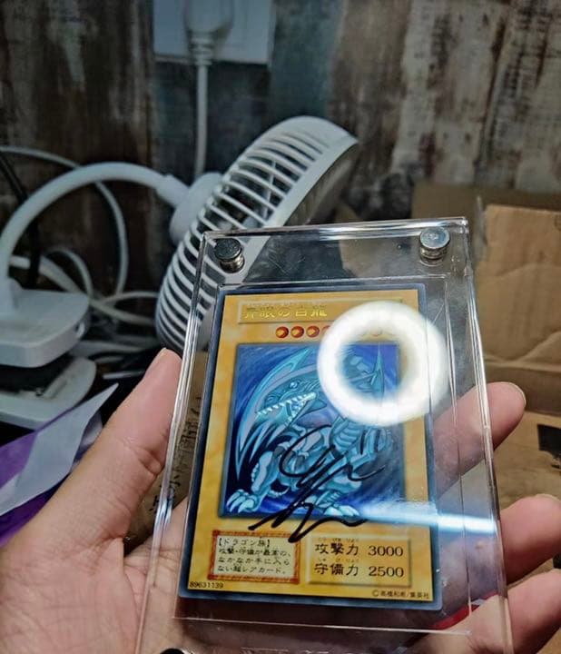 遊戯王 青眼の白龍　ステンレス　サイン入り　当選品