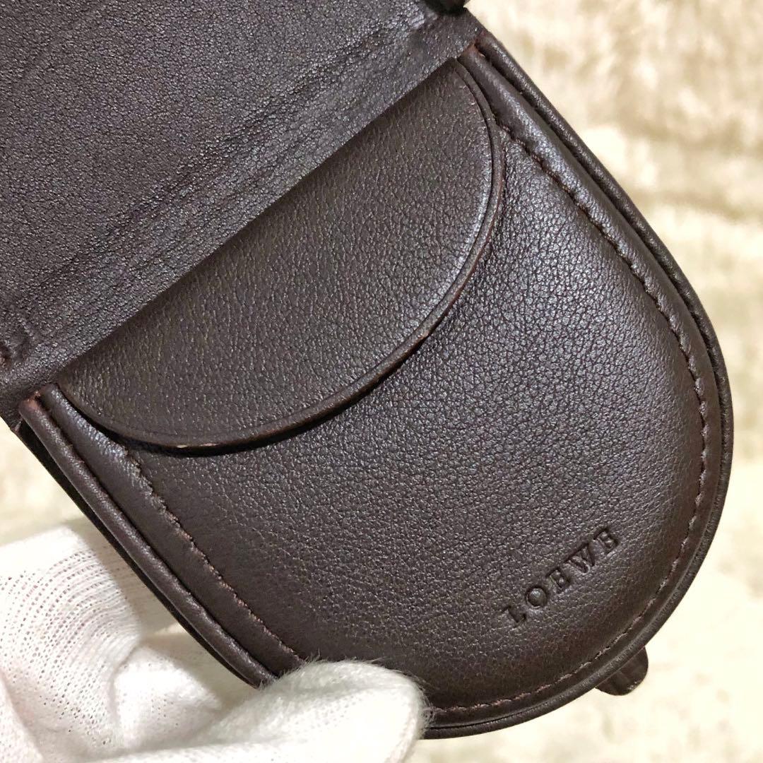 未使用✨ロエベ アナグラムロゴ　レザー　 ケース ダークブラウン