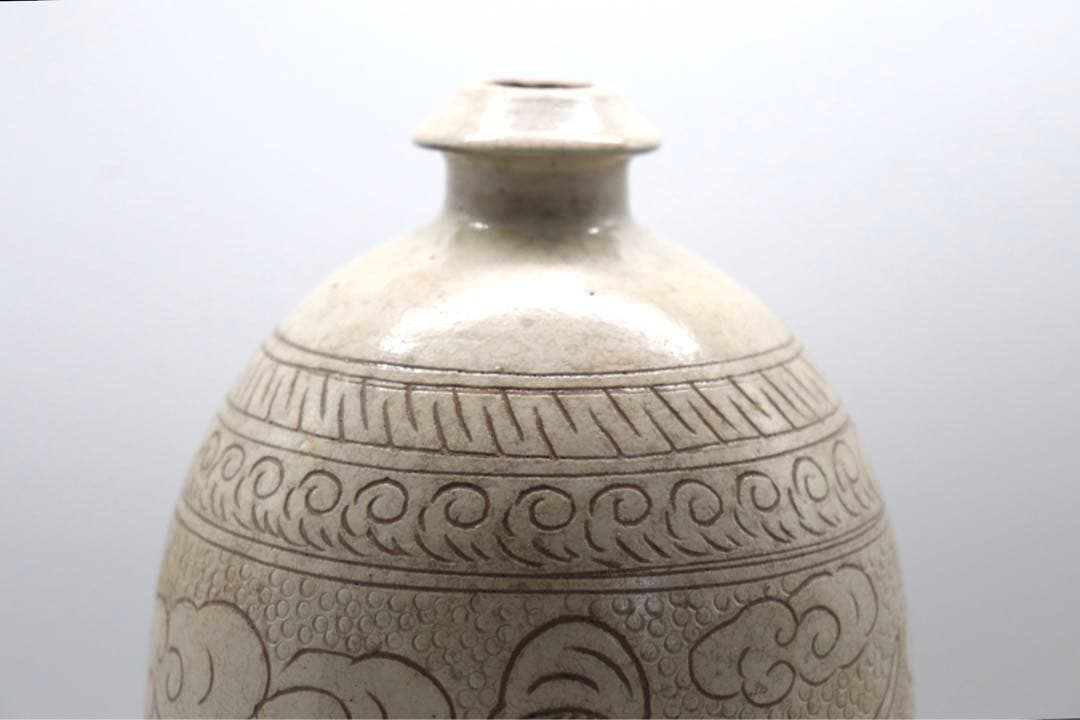 中国　磁州窯　人物紋瓶　送料込み0725