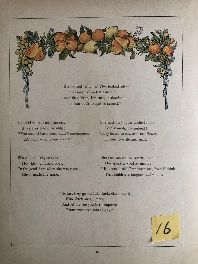 1885年に出版された ケイト・グリーナウェイの 多色版画で製作された