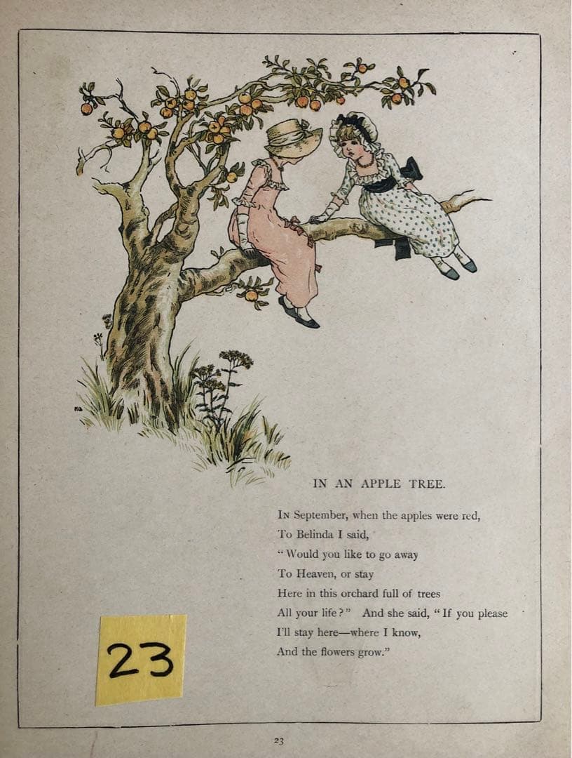 1885年に出版された ケイト・グリーナウェイの 多色版画で製作された